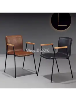 İskandinav Modern Minimalist Arkalığı Ev Yemek sandalyesi kahve sandalyesi Tasarımcı Eğlence Kol Dayama Ferforje Çatı ofis koltuğu Tabure