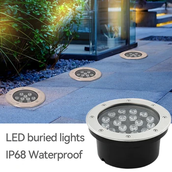 Basınç direnci gömülü ışıklar LED gömülü açık gömülü IP68 su geçirmez parlaklık ağacı 304 paslanmaz çelik yuvarlak gömülü lamba
