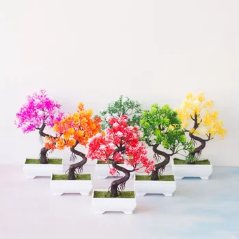 Bahçe Düzenleme Süsler Plastik Bitkiler Bonsai Küçük Ağaç Pot Sahte Bitki Saksı Çiçek Ev Odası Masa Dekorasyon