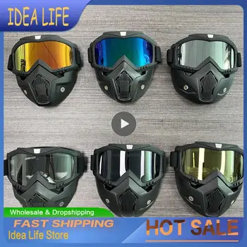 1~10 ADET Kış Sıcak Motosiklet Sürme Gözlük Sürme Maskesi Anti-sis Anti-Uv Rüzgar Geçirmez Yüz Maskesi Kar Araci Gözlük Sürme