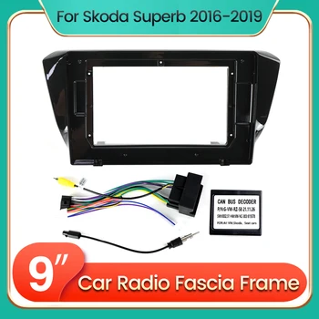 MEKEDE Çift 2 Din Araba Radyo Çerçeve Skoda Superb 2016-2019 için ön panel Kiti DVD Radyo Paneli Stereo Kapak Otomatik Stereo Fasya