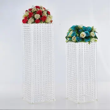 10 ADET Masa çiçek rafı Lüks Akrilik Kristal Düğün Yol Kurşun Lüks Centerpieces Olay Parti Ev Dekorasyon İçin