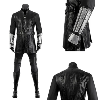 Yüksek Kaliteli Geralt Film Witcher Kıyafetler Cadılar Bayramı Karnaval Parti Fantezi Disguise Roleplay Kıyafet Yetişkin Erkek İçin Siyah Deri