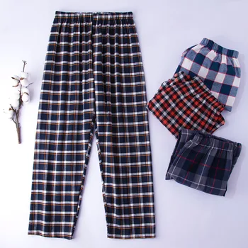 Gevşek Erkek Ekose İç Çamaşırı Salonu Aşınma Rahat Pamuklu Pijama Uyku Dipleri Yaz Yeni Erkek Kıyafeti 2023 Moda Pijama Pantolon