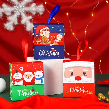 Noel Şeker Kutuları Küçük Hediyeler Kek Ambalaj Kağıdı Kutuları Çocuklar için Hediyeler Noel Doğum Günü Partisi Dekorasyon Hediye Kutuları