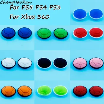2 ADET PS3 / PS4 / PS5 / Xbox360 Oyun denetleyicisi joystick Thumb Çubuk Futbol Logosu Silikon Kavrama Şapka koruyucu kılıf