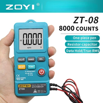 ZOYI ZT08 Dijital Multimetre True-RMS tester ölçer 8000 Sayımlar AC / DC Voltmetre Ohm Gerilim Transistör Test Cihazları Otomatik Multimetro
