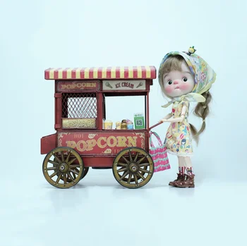 Stokta 1/6 Ölçekli dondurma arabası Blythe Doll için momoko Qbaby bisiklet 1: 6 bebek bisiklet arabası bebek için