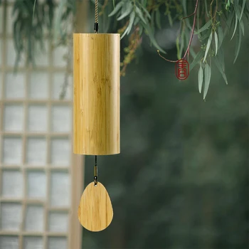 1 Adet Bambu Sekiz tonlu Akor Rüzgar Çanları Doğal Bambu Rüzgar Çanları açık hava bahçe pavyonu Dekorasyon Meditasyon ve Gevşeme