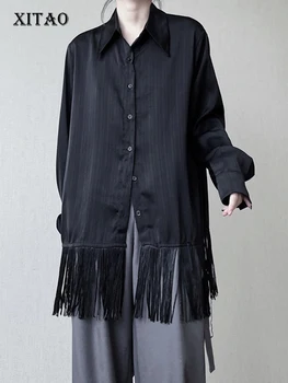 XITAO Rahat Püskül Gömlek Gevşek Görünür İnce Tüm Maç Kadın Sonbahar Yeni Varış Moda Trendi Sokak Rüzgar Üst 2023 CX1002