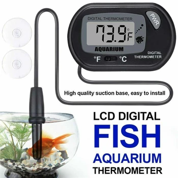 LCD Dijital Termometre Higrometre Sıcaklık nem ölçer Prob ile Araç Sürüngen Teraryum Balık Tankı Buzdolabı