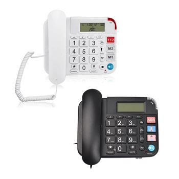 Büyük Düğme Sabit Telefon Masaüstü telefon hoparlörü Ses LCD ekran CallerID