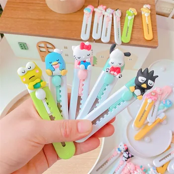 10/20 adet Sanrio Taşınabilir Maket Bıçağı Hello Kitty Kuromi Kesici Zarf Açacağı Posta Bıçağı Ofis Okul Malzemeleri Toptan