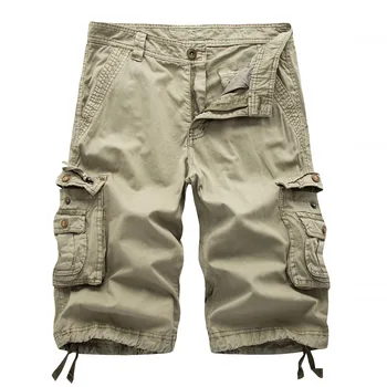 Erkek Ordu Askeri İş Kısa Yaz Rahat Gevşek Kargo Şort Erkekler Moda Genel Askeri Kısa Pantolon