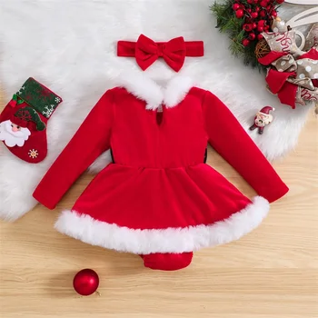 Noel Çocuk Kız Ekose Elbise İlmek Uzun Kollu Patchwork Tül Tutu Elbise Prenses Parti A-line Prenses Elbise