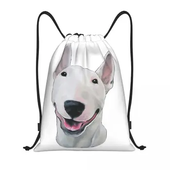 Bull Terrier büzgülü sırt çantası Spor spor çanta Erkekler Kadınlar için Komik Baskı Köpek Yavrusu Alışveriş Sırt Çantası