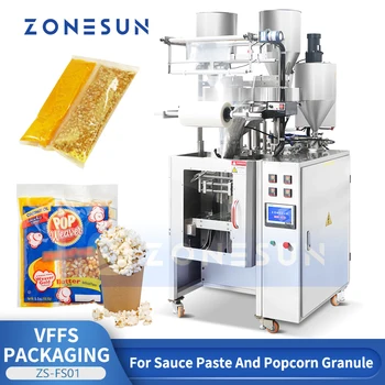 ZONESUN VFFS paketleme makinesi Dikey Form Sıvı Granül Patlamış Mısır yağı Tuz Şeker Tek Paket doldurma kapaklama ekipmanları ZS-FS01