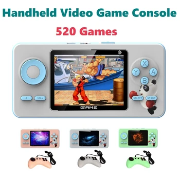 HAZRETLERİ 520 Oyunları video oyunu Konsolu Retro Oyun Denetleyicisi 2.4 İnç Ekran El Oyun Oyuncu İki Kişi Modu