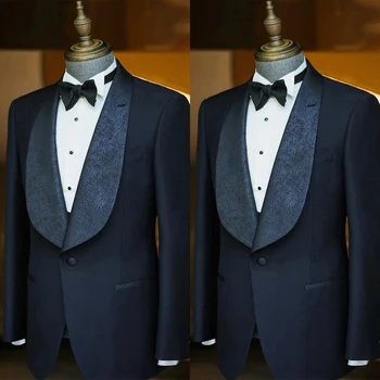 Yeni Varış erkek Takım Elbise Tek Parça Blazer Bir Düğme Geniş Yaka İş Slim Fit Smokin Resmi İş Düğün Damat Kostüm Homme