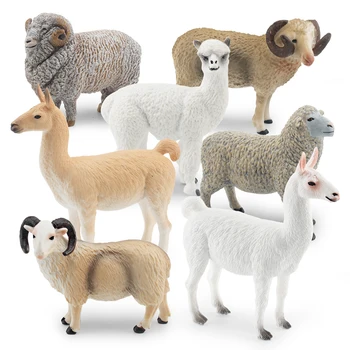 gerçekçi Hayvan Figürleri Simüle Çiftlik plastik Aksiyon Figürü Çiftlik Koyun Keçi kuzu Modelleri alpaka Eğitim Oyuncaklar Çocuklar için Hediye