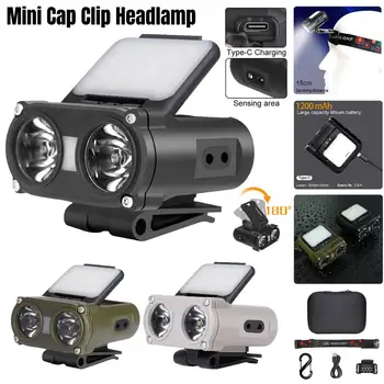 Mini Kap Klip Far İndüksiyon led ışık USB Şarj Edilebilir Sensör far Led baş feneri Baş Feneri Kamp Balıkçılık için