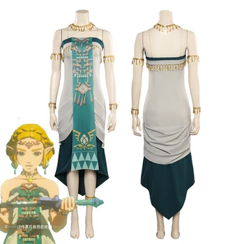 Bağlantı Cosplay Kostüm Oyunu Zeldar Kingdom Hearts Elbise Etek Kıyafet Anime Kız Cadılar Bayramı Karnaval Parti Kadın Rol Disguise Suit