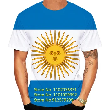 BIANYILONG Marka T-Shirt Arjantin Bayrağı 3D T-Shirt Casual Tops Moda O Boyun Kısa Kollu Hip Hop Sokak Sokak