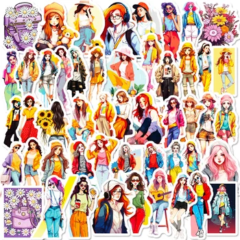 50 ADET Dört Mevsim Saç Mori Kız Çıkartmalar Kız Moda Soyunma El Kitabı Çıkartmalar DIY El Sanatları Albümleri Scrapbooking Sticker