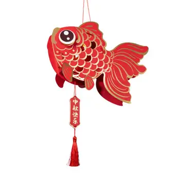 Yeni Yıl Fener El Yapımı Çin Kağıt Fenerler sonbahar Ortası Yeni Yıl Kutlamaları için Şanslı Goldfish Çocuklar için Özel