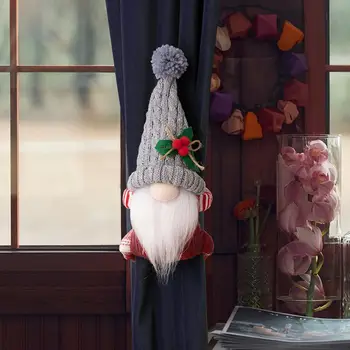 Takılması kolay Perde Toka Sevimli Gnome Bebek Perde Toka Kaprisli El Yapımı Noel Perde Kravat 3d Gnome Bebek Şarap için