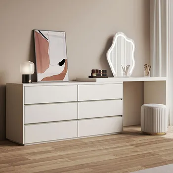 Beyaz Basit Depolama Tuvalet Masası Tuvalet yatak odası dolabı Charm Tuvalet Masası Lüks İskandinav Komodinler yatak odası mobilyası