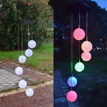 Güneş rüzgar ahenge ışık LED yedi renk degrade açık avlu bahçe dekorasyon atmosfer kolye ışık