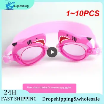 1~10 ADET Profesyonel yüzme gözlükleri Kız Karikatür Yüzmek Gözlük Kulak Tıkacı ile Su Geçirmez Anti Sis Yüzmek Gözlük Çocuklar Çocuklar İçin