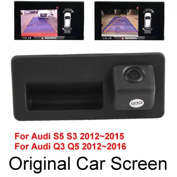 Audi için S5 S3 Q3 Q5 2012 ~ 2015 Orijinal Araba Ekran Dinamik Yörünge Yükseltme Ters Görüntü park arka kamerası Gövde Kolu