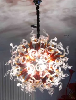 Yüksek kaliteli el üflemeli cam Nordic tavan ışıkları Modern sanatsal top şekli avize yemek odası için düğün
