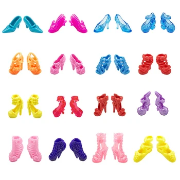 10 çift Ayakkabı Bebek Aksesuarları Karışık Ayakkabı Sandalet Aksesuarları 30cm Bebekler Oyuncaklar Kızlar İçin DIY Hediyeler