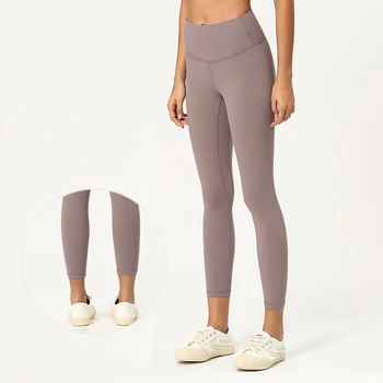 Logo ile kadın Yoga Pantolon Yumuşak Naylon fitness pantolonları Günlük Spor Açık Spor Tayt Pilates Yürüyüş Kırpılmış Pantolon