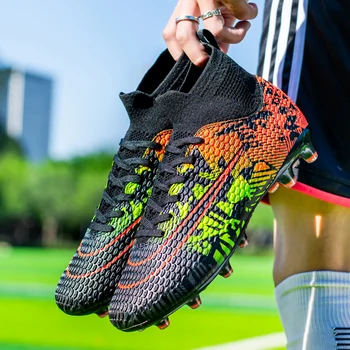 Kaliteli kaymaz futbol ayakkabıları Toptan Messi Dayanıklı futbol kramponları Sociaty Chuteira Campo Futsal Cleats Eğitim Sneakers TFAG